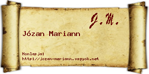 Józan Mariann névjegykártya